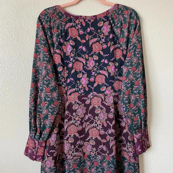 Cabi Dress Womens Size Medium Red Purple Festive 3675 Maxi Floral Mixed Print - Picture 9 of 13